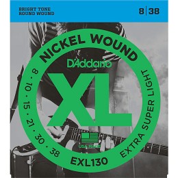 D'Addario EXL130 Nickel Wound, Extra-Super Light, 8-38