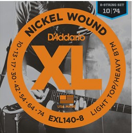 D'Addario EXL140-8 Nickel Wound Guitar 8-String Set 10-74