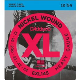 D'Addario EXL145 Nickel Wound, Heavy, Plain 3rd, 12-54