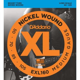 D'Addario EXL160 Nickel Wound Bass, Medium, 50-105, Long Scale