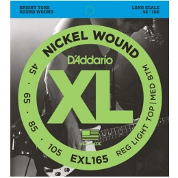 D'Addario EXL165 Nickel Wound Bass, Custom Light, 45-105, Long Scale