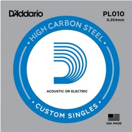 D'Addario PL010 Single Plain Steel String .010