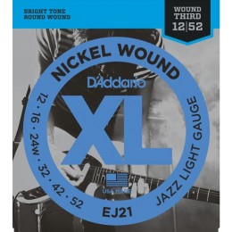 D'Addario EJ21 Nickel Wound Jazz Wound 3rd 12-52 Light