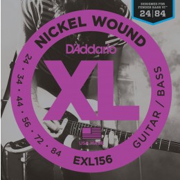 D'Addario EXL156 Nickel Wound, Fender Bass VI, 24-84 Strings