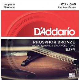 D'Addario EJ74 Mandolin Strings, Phosphor Bronze, Medium, 11-40