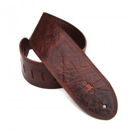 DSL GMD35-Brown Distressed Brown Leather Guitar Strap 3.5”