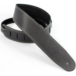 DSL SGE25-15-4 Leather Strap Black with Grey Stitching 2.5 Inches