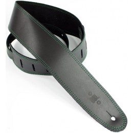 DSL SGE25-15-7 Leather Strap Black with Green Stitching 2.5 Inches