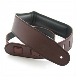 DSL GEG25-17-1 Leather 2.5 Inch Guitar Strap Brown With Black Backing