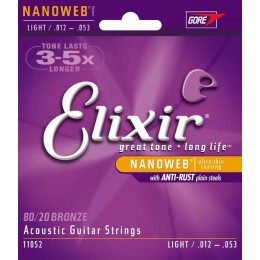 Elixir Acoustic 80/20 Bronze with NANOWEB Coating 12-53