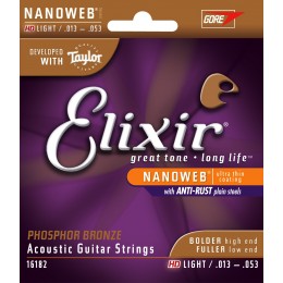 Elixir Nanoweb HD Light Phosphor Bronze Strings 16182