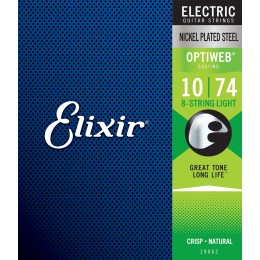 Elixir OPTIWEB 8 String Light Electric Guitar Strings 10-74
