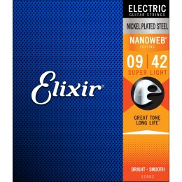 Elixir Electric Guitar Strings NANOWEB Coating 9-42 front