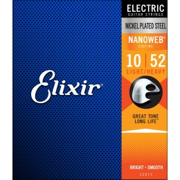 Elixir Nanoweb Electric Guitar Strings 10-52 Light Heavy front