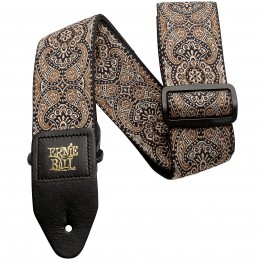 Ernie Ball Jacquard Guitar Strap Gold & Black Paisley