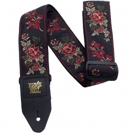 Ernie Ball Jacquard Guitar Strap Red Rose 1