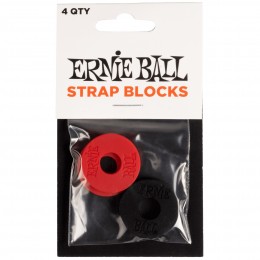 Ernie Ball Strap Blocks 4 Pack Red and Black Front