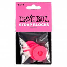 Ernie Ball Strap Blocks 4 Pack Pink Front