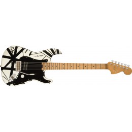 EVH Striped Series 78 Eruption White with Black Stripes Relic Front
