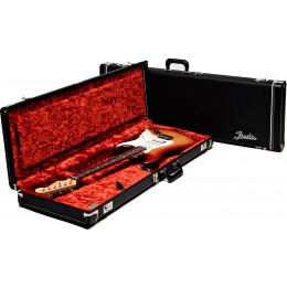 Fender Deluxe Strat/Tele Electric Guitar Case Black, Orange Plush Interior