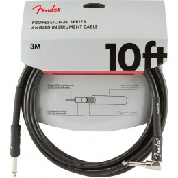 Fender Professional Series Instrument Cable Straight Angle 10 Foot Black Front