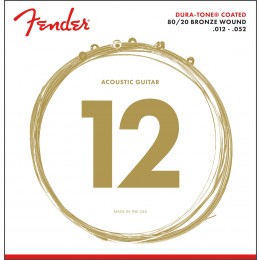 Fender 880L Dura Tone Coated Acoustic Guitar Strings 80/20 12-52