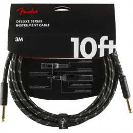 Fender Deluxe Series Instrument Cable Straight Straight 10 Foot Black Tweed Front