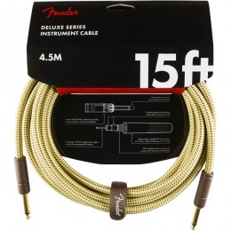 Fender Deluxe Series Instrument Cable 15 Foot Tweed Front