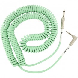 Fender Original Series Coil Cable Straight-Angle 30 Foot Surf Green Front