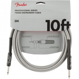 Fender Professional Series Instrument Cable 10 Foot White Tweed Front