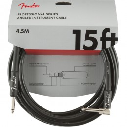 Fender Professional Series Instrument Cable Straight Angle 15 Foot Black Front