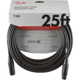 Fender Professional Series Microphone Cable 25 Foot Black Front