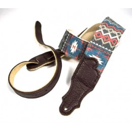 Franklin 2" Old Aztec Canvas Guitar Strap Blue/Red