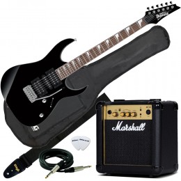 Ibanez GRG170DX Black Night Marshall MG10CF Pack