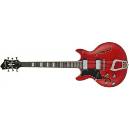 Hagstrom Alvar Left-Handed Wild Cherry Transparent Front