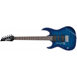 Ibanez GRX70QAL-TBB Left Handed Transparent Blue Burst Front