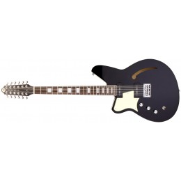 Reverend Airwave 12 Left Hand Midnight Black Front