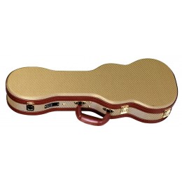 TGI Concert Ukulele Tweed Wooden Case Front