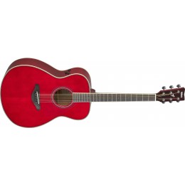 Yamaha FS-TA TransAcoustic Guitar Ruby Red Front