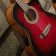 Cort Jade E Nylon Burgundy Red Burst Body Detail