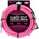 Ernie Ball 18 Foot Braided Straight/Angle Instrument Cable Neon Pink Front