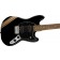 Squier FSR Bullet Competition Mustang HH Black with Shoreline Gold Stripes Body Angle