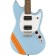 Squier FSR Bullet Competition Mustang HH Daphne Blue with Competition Orange Stripes Body