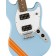 Squier FSR Bullet Competition Mustang HH Daphne Blue with Competition Orange Stripes Body Detail