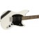 Squier FSR Bullet Competition Mustang HH Arctic White With Black Stripes Body Angle