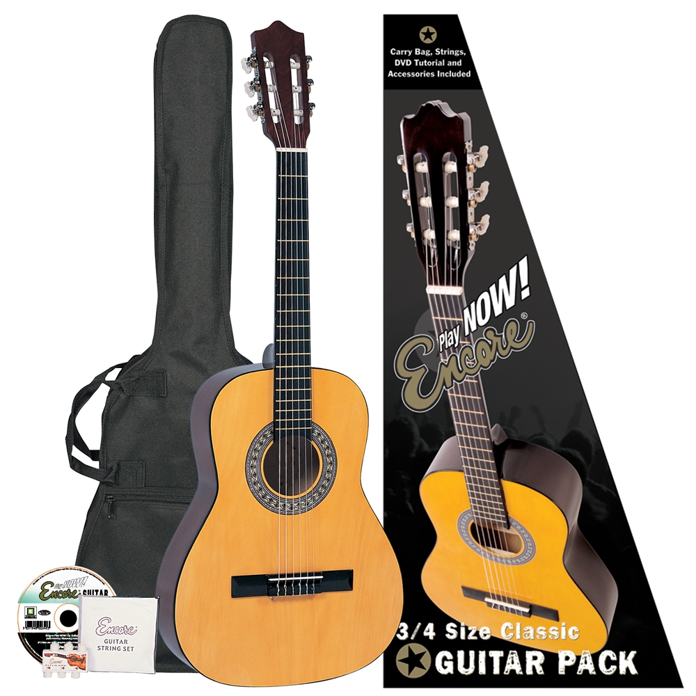 Encore 3 4 Size Classical Guitar Pack Natural