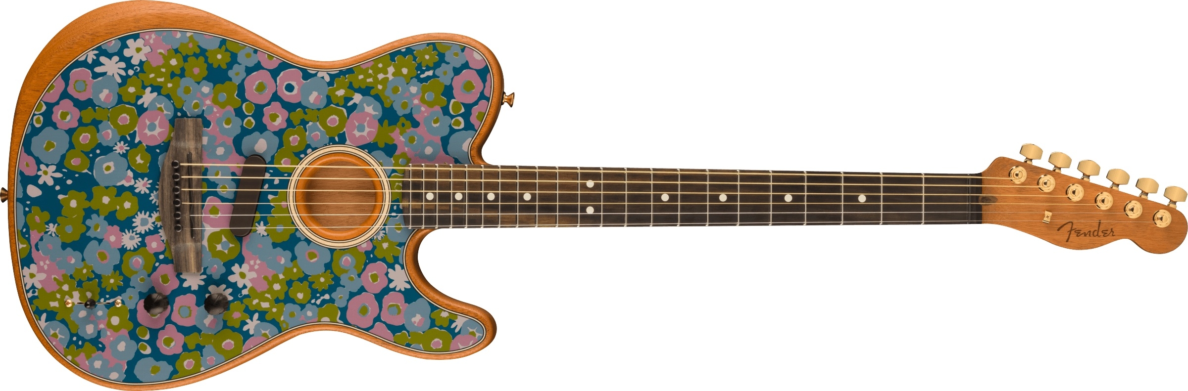 Fender American Acoustasonic Telecaster Blue Flower Guitar