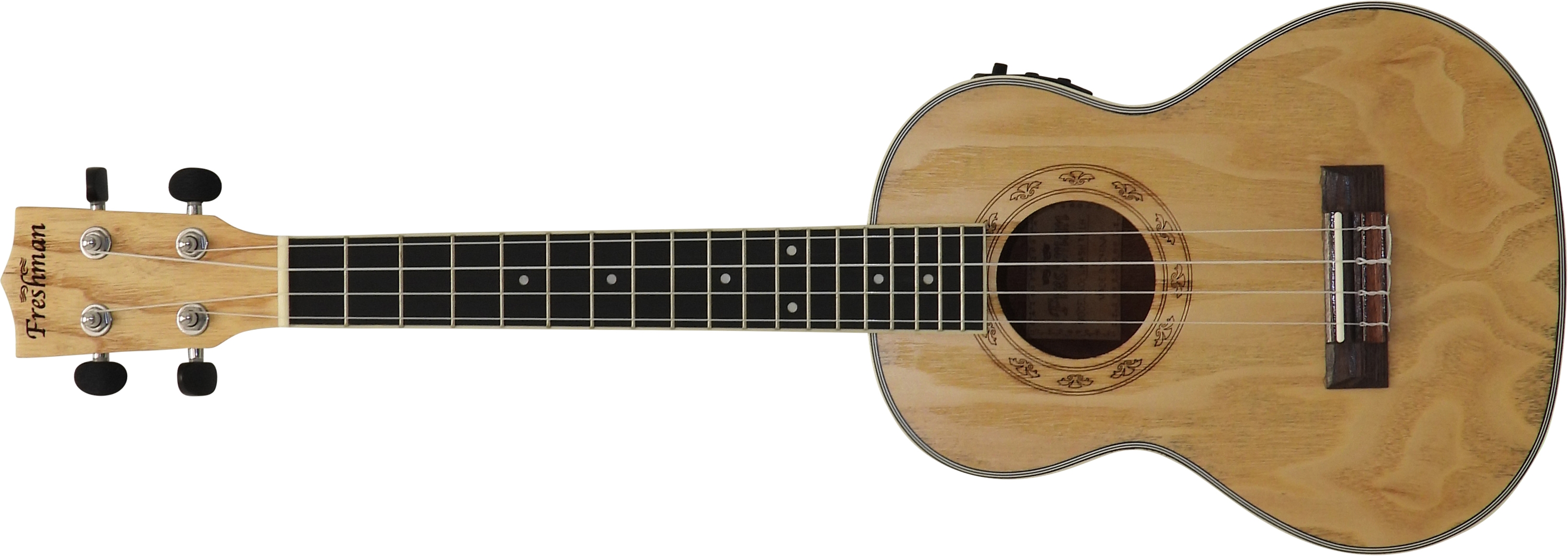 Freshman UKASHTE Left Handed Ash Tenor Ukulele with EQ and Tuner