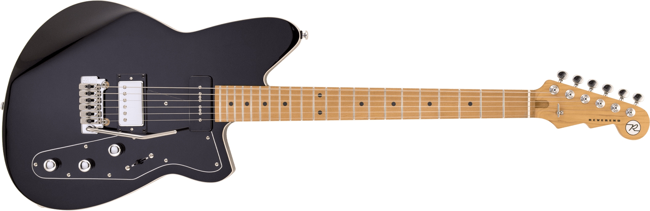 Reverend Double Agent W Midnight Black Roasted Maple Guitar