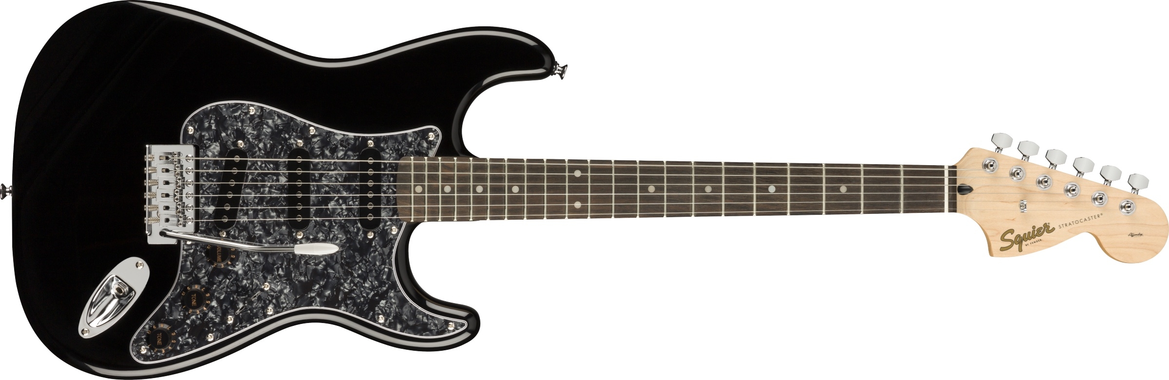 Squier FSR Affinity Stratocaster Black With Black Pearloid Pickguard -  Guitar.co.uk